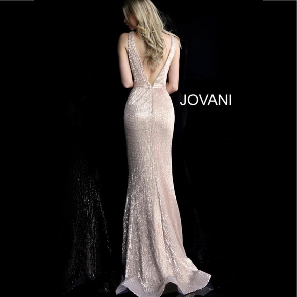 Jovani Deep V Sequin Gown for bridesmaid or prom - Picture 2 of 7